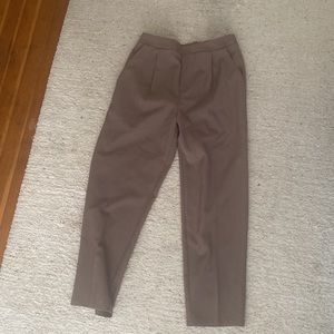 Pleated brown mauve trousers